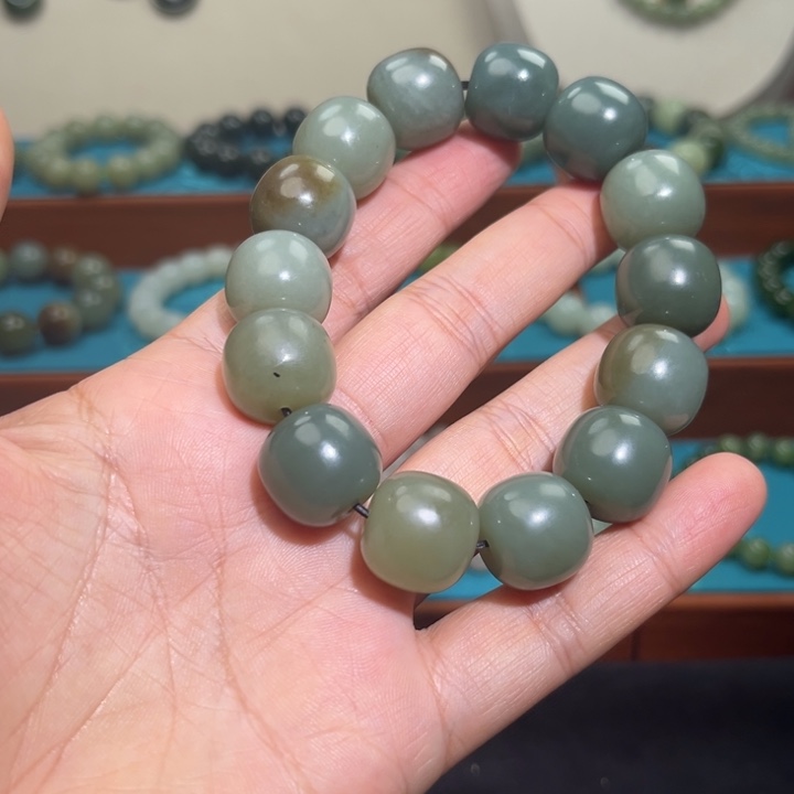 和田玉未镶嵌手链卡16