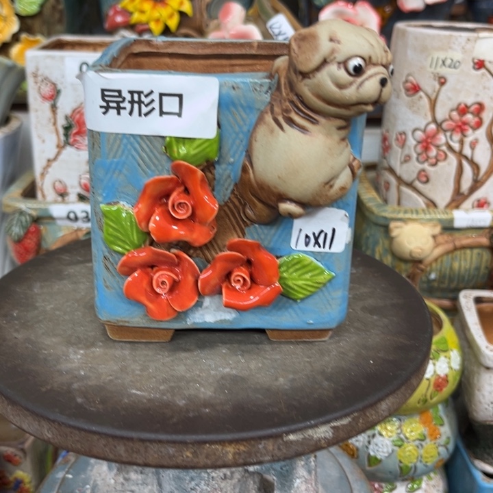 紫砂花盆粗陶材质多肉花盆