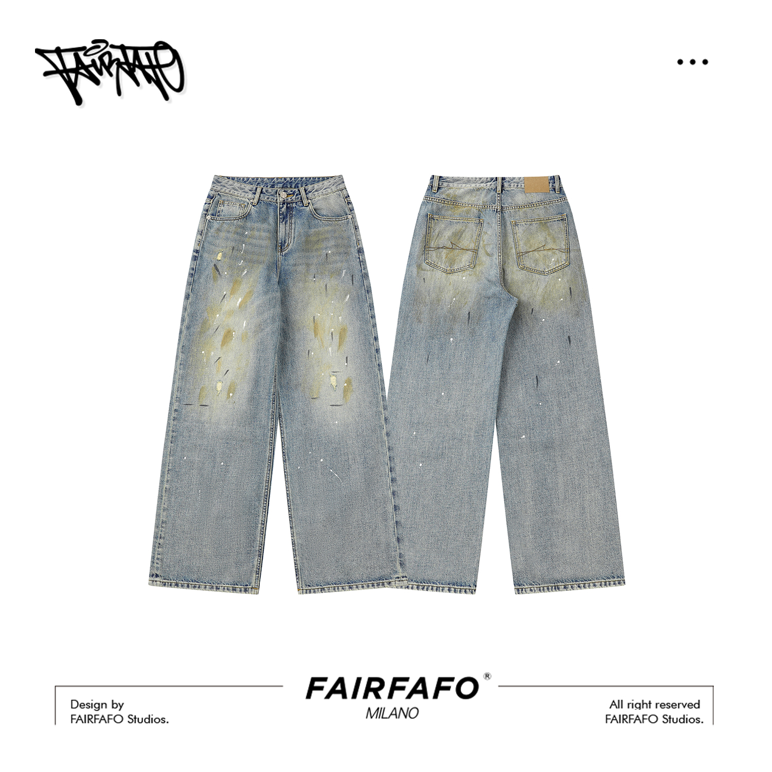 【复古泼墨设计牛仔裤】莱赛尔LG5KB0596