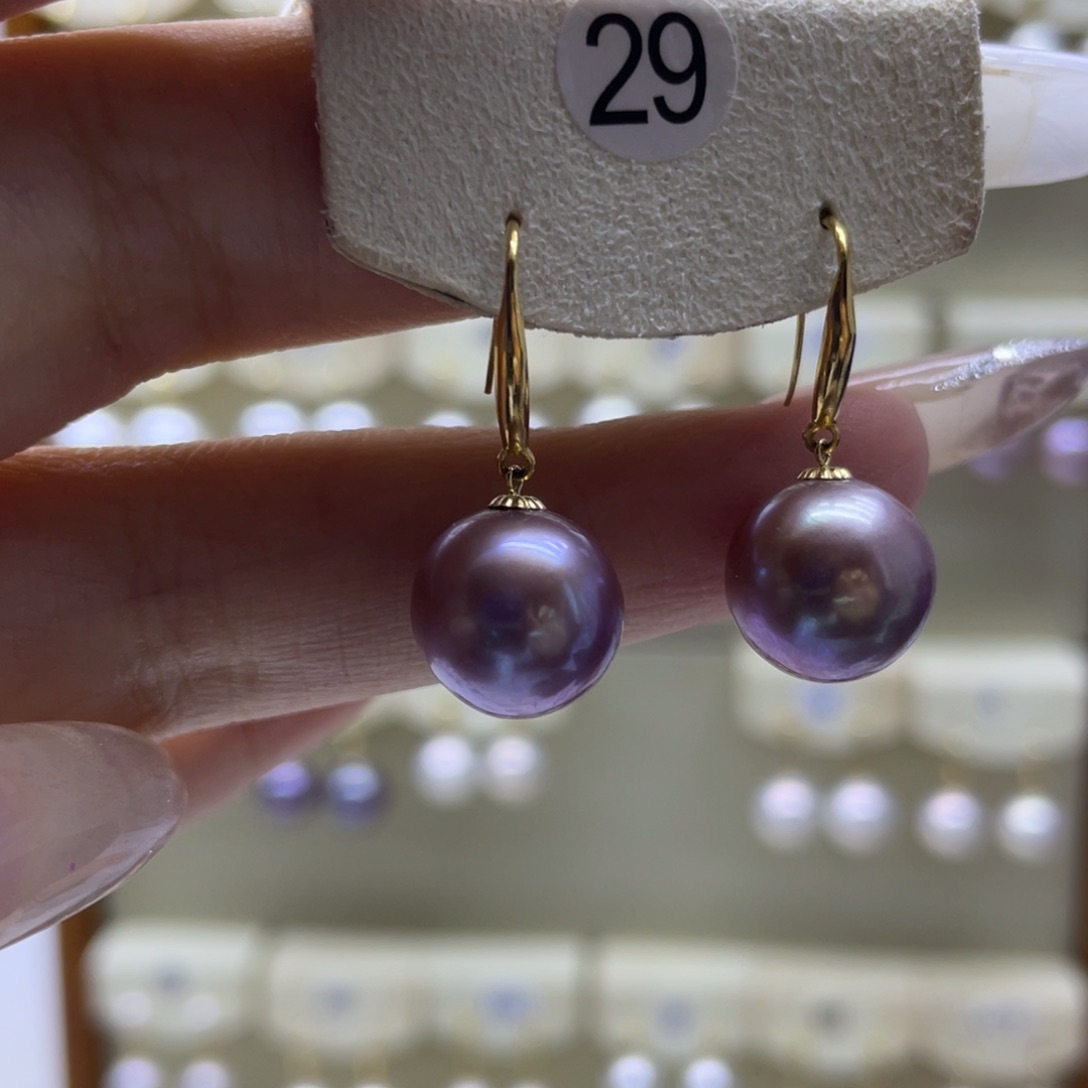 淡水珍珠耳饰18K金镶嵌