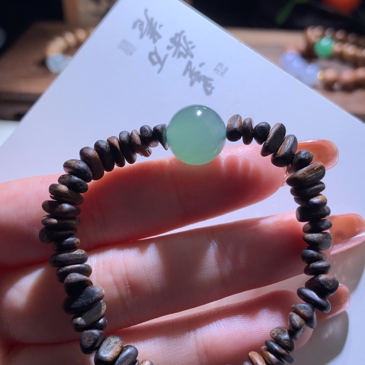 翡翠手串未镶嵌卡13橄榄绿