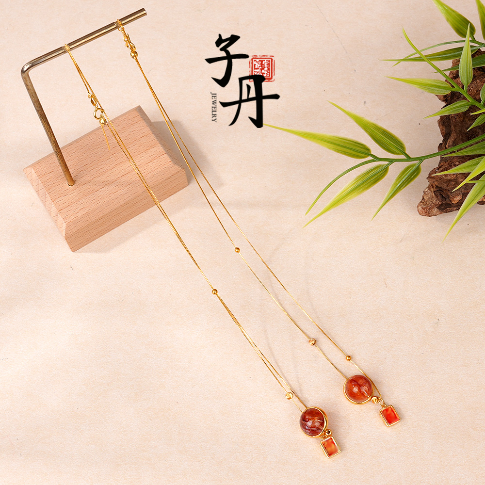 【子丹】红胶花转Y项链（多样性发/发一条）C5-649