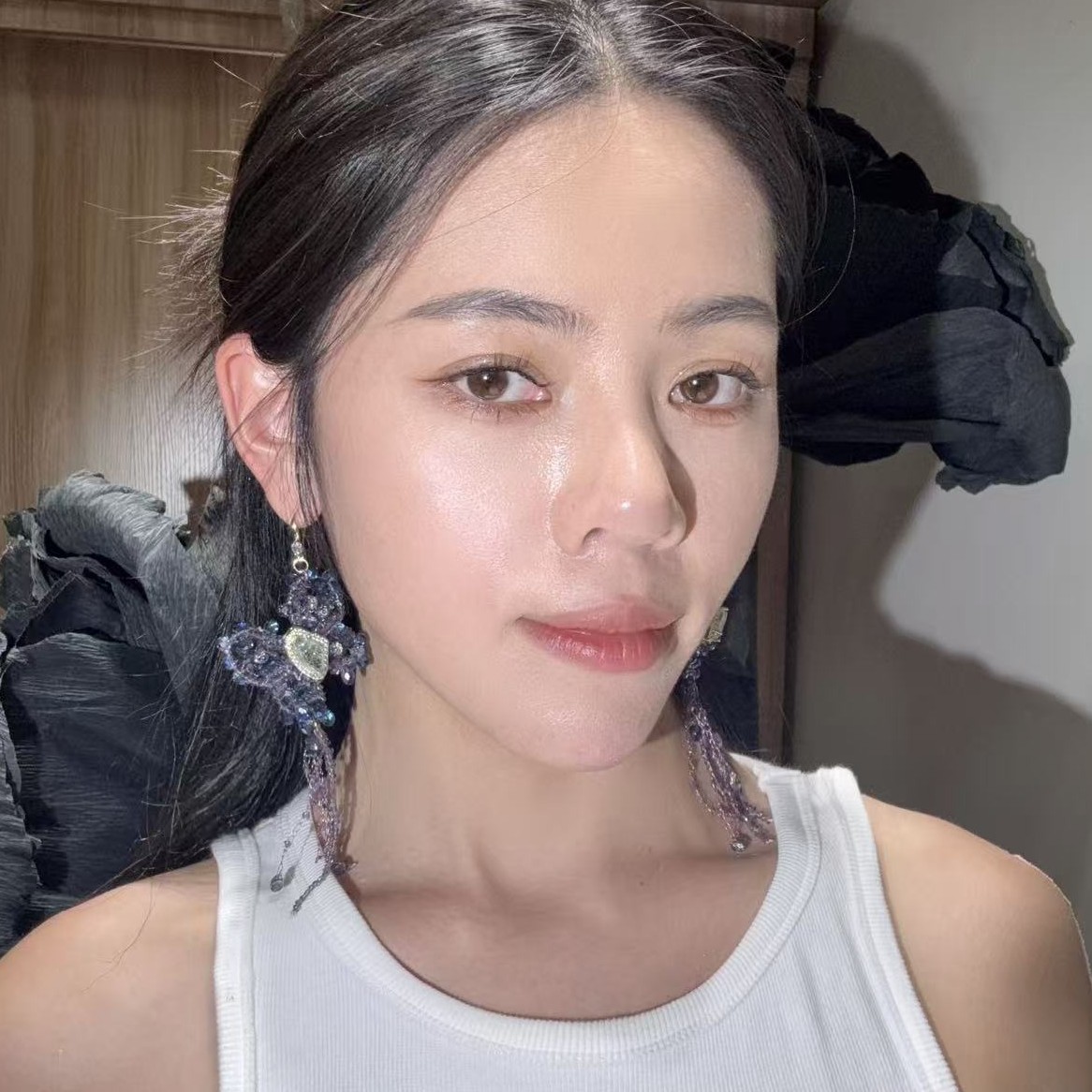 非金属合成锆石耳饰 【莫奈海之星】蓝凝露系列耳饰小众设计气质