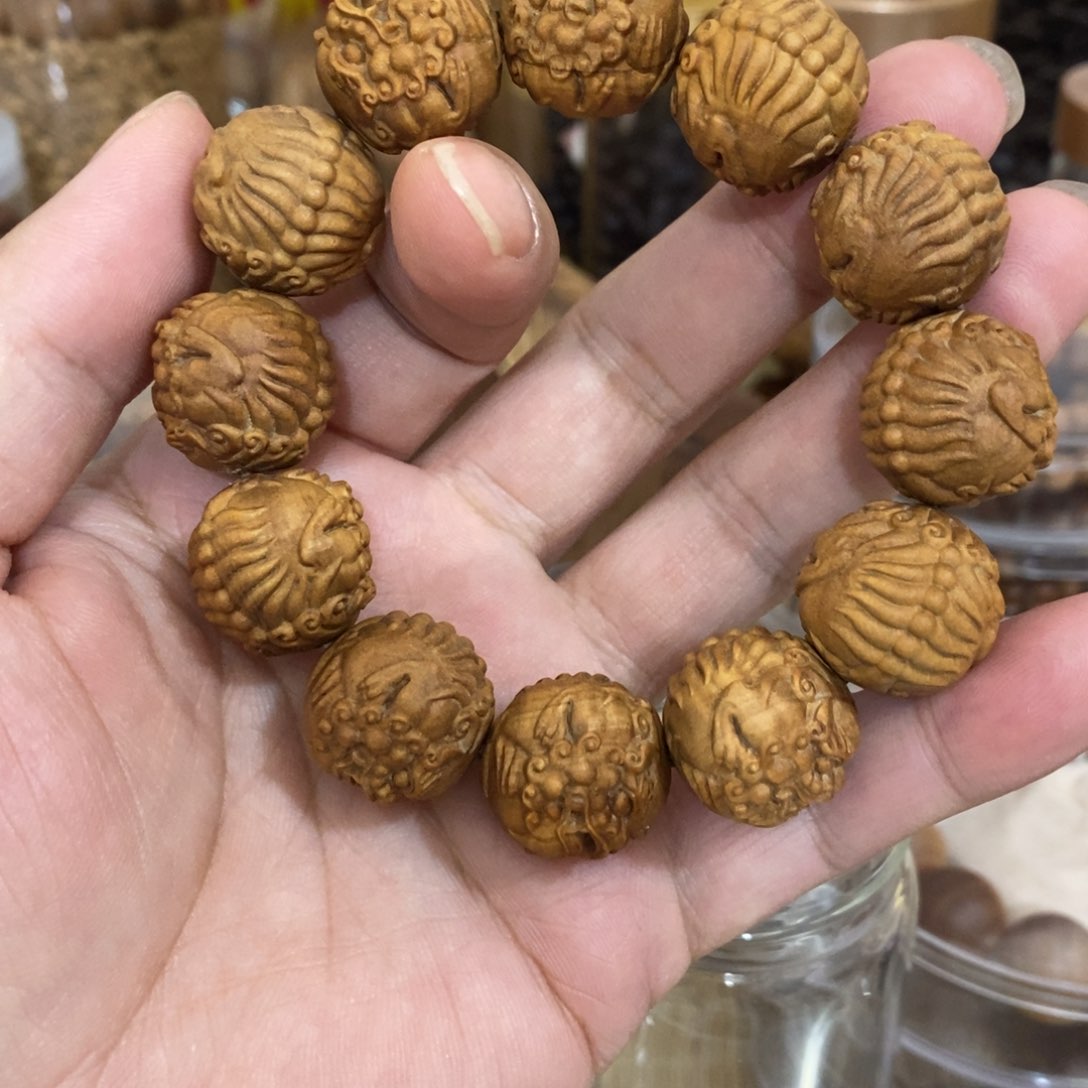 檀香木手串/手链云***影貔仇雕刻2.0手串