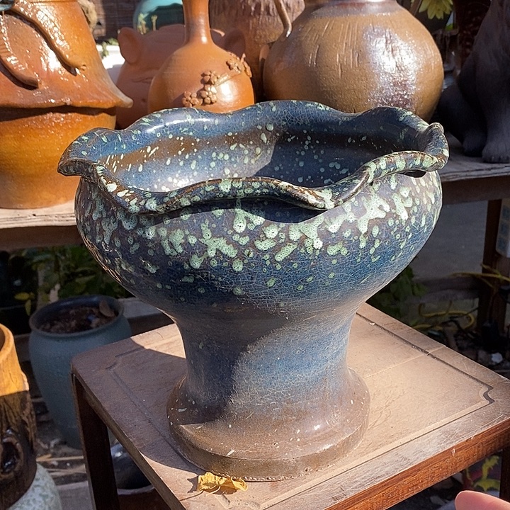 紫砂花盆口26高度22瑕疵