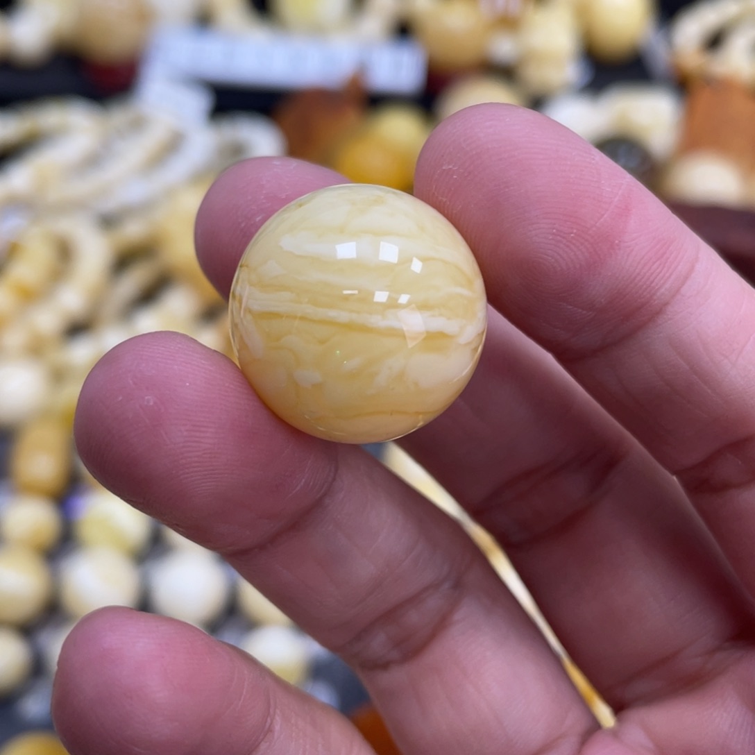 琥珀珠宝奇石未镶嵌20.3mm虎皮