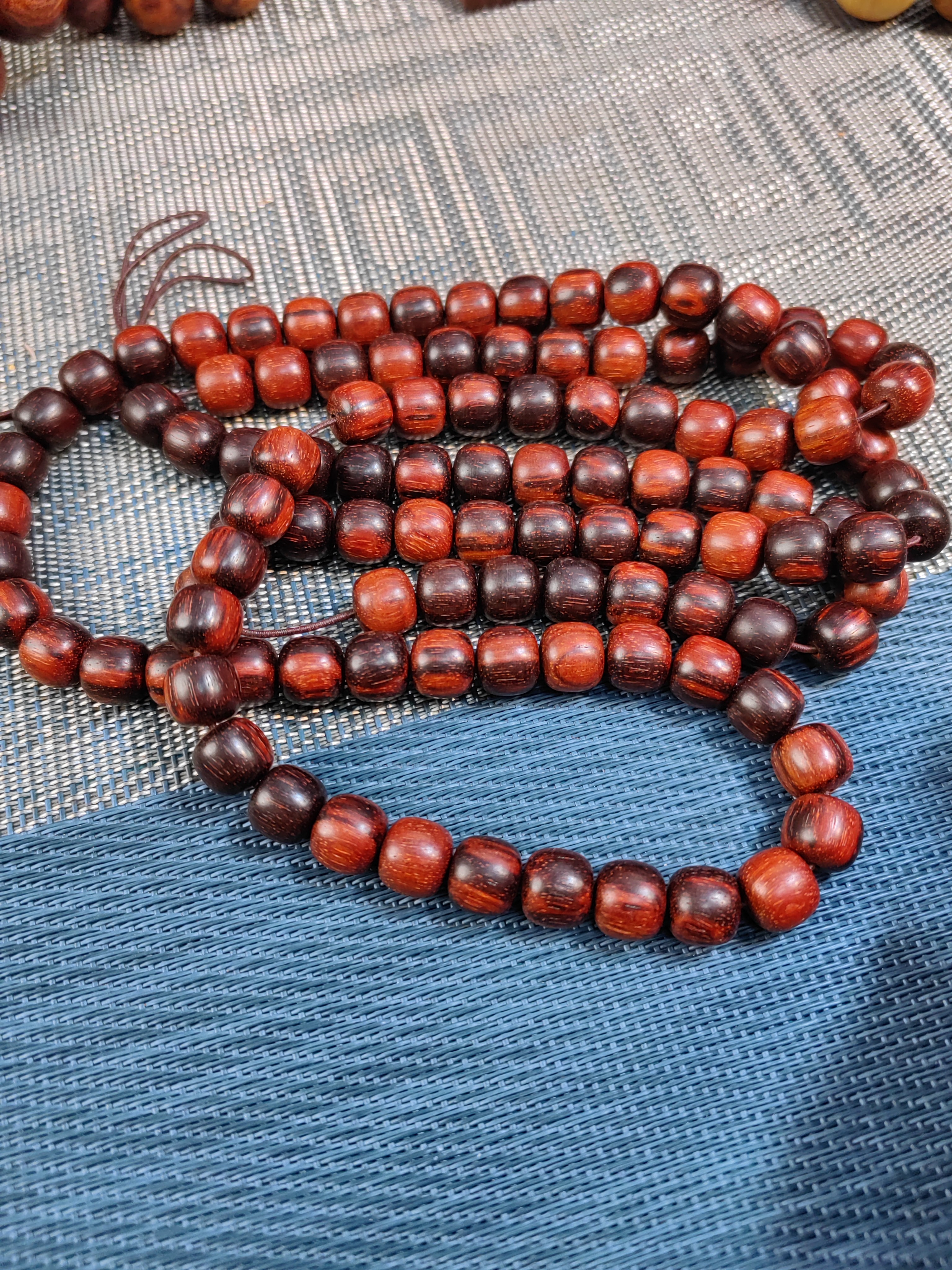 紫檀黑飘红老料9-10多圈108