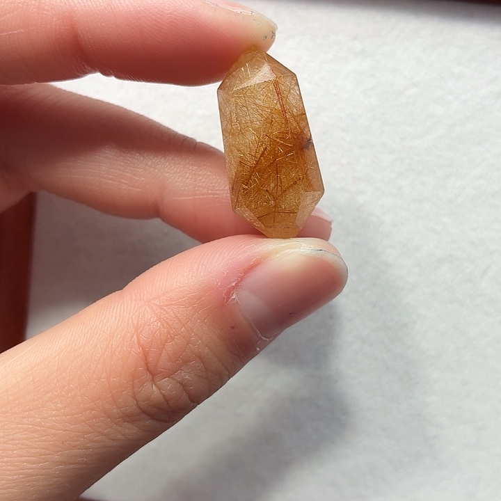 水晶银S925镶嵌珠宝半成品金发晶双尖