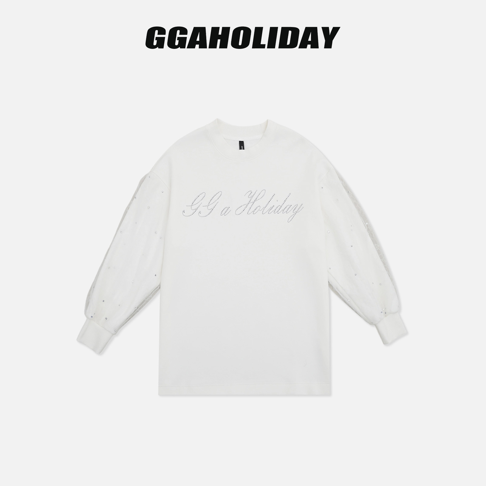 【上新】GGAHOLIDAY秋季时尚宽松简约百搭白色打底长袖卫衣-153016