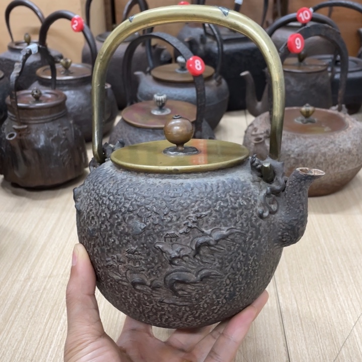 浩***江龟文堂造波千鸟壶