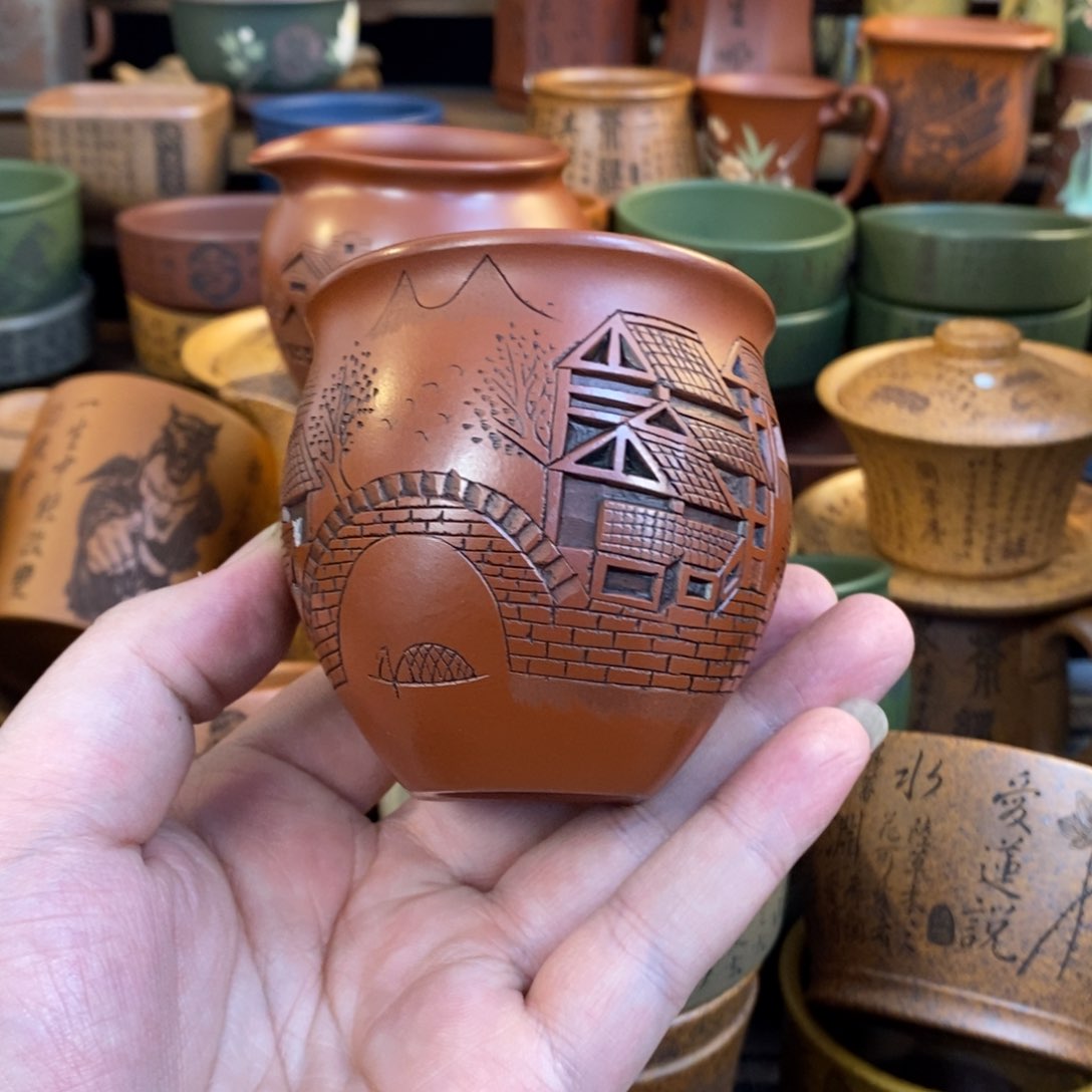 紫砂杯子宜兴全手工紫砂杯