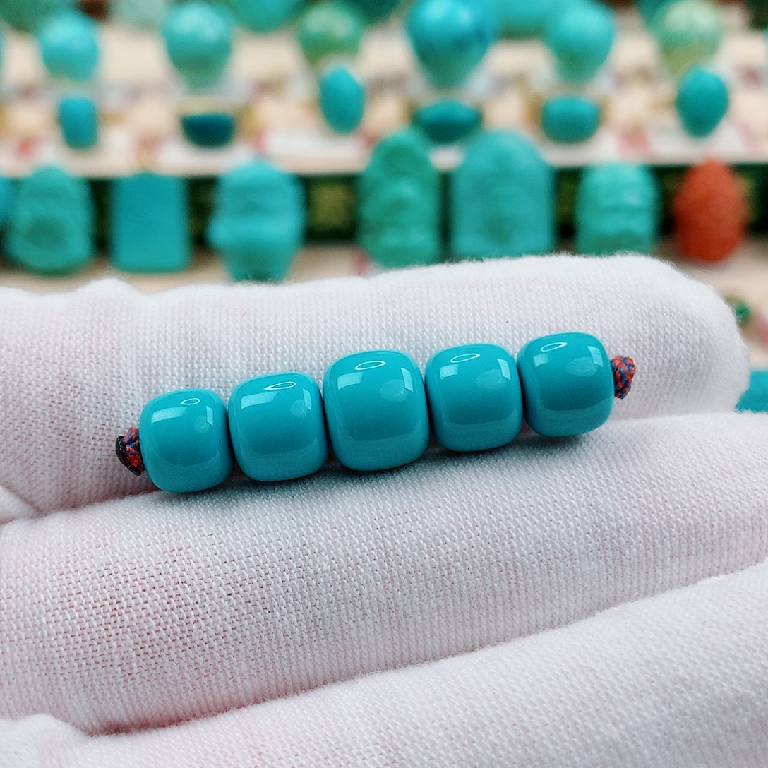 绿松石未镶嵌珠宝半成品顶腰套装腰珠7.8