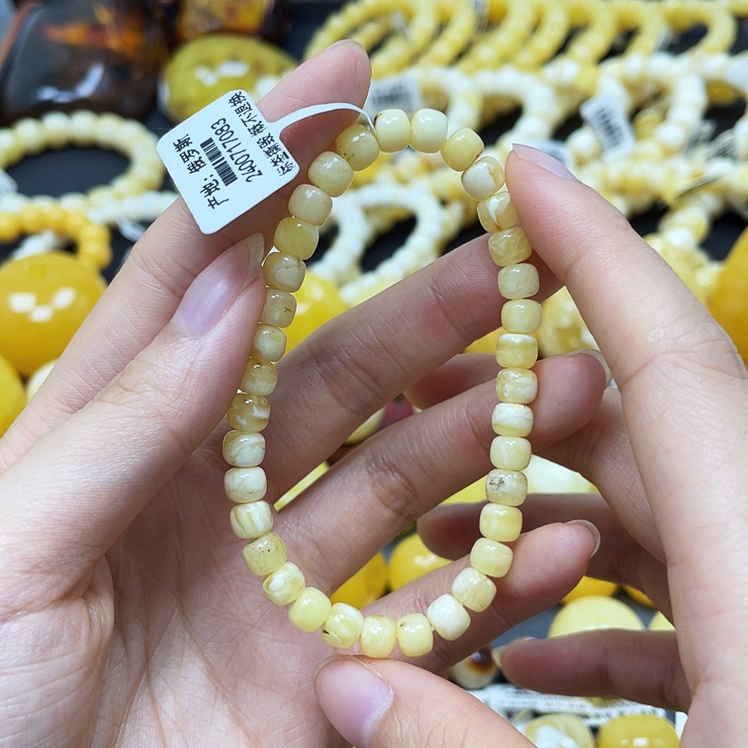 未镶嵌蜜蜡裸石老型手串6.1mm瑕疵福利