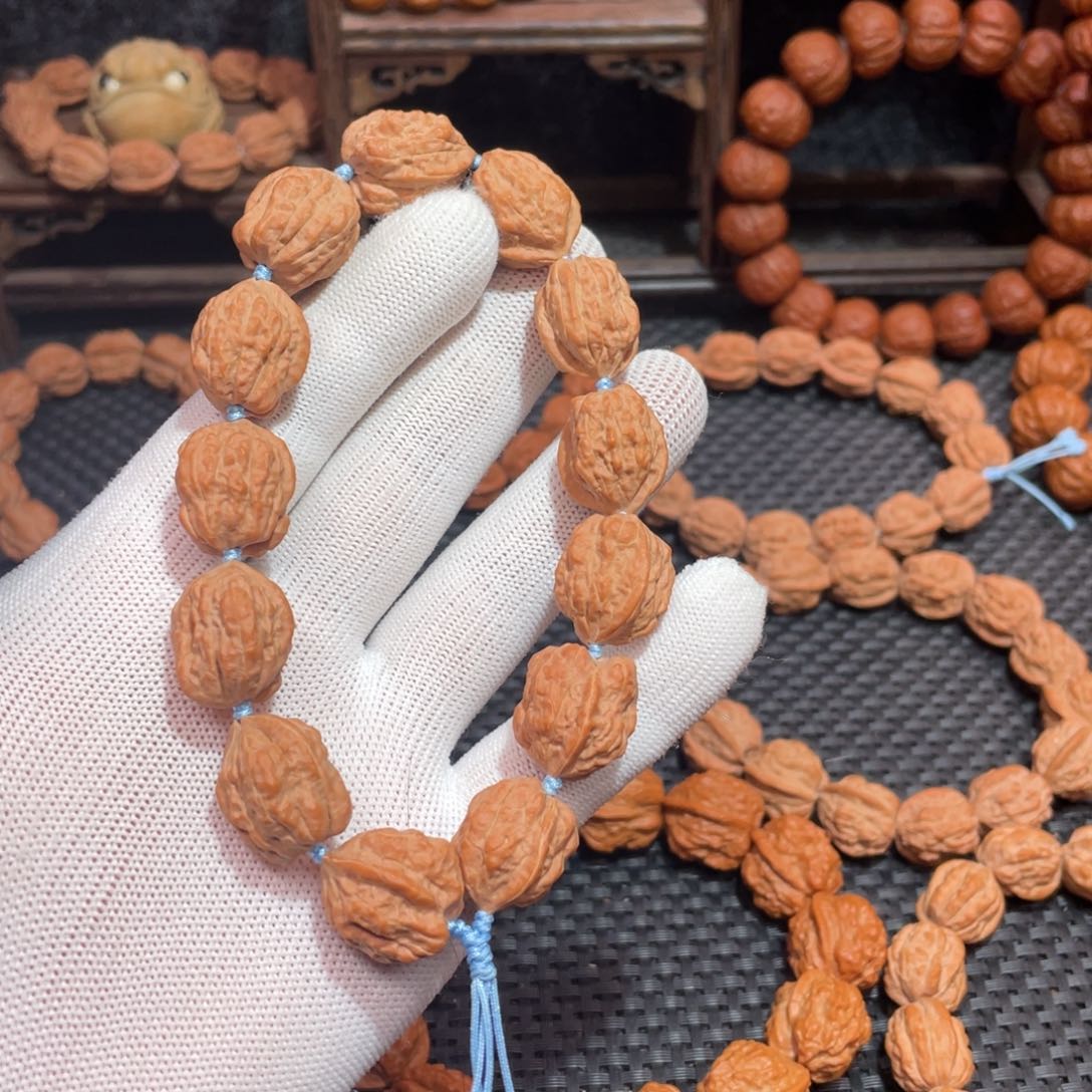 文玩核桃手串 原生态嵩山老树异型蛤蟆头