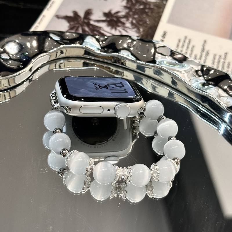 猫眼花托适用于s10苹果手表新款腕带高级感S8/S946mm时尚女款42MM