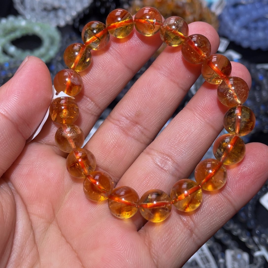 水晶手链未镶嵌暴力黄塔晶手链10m