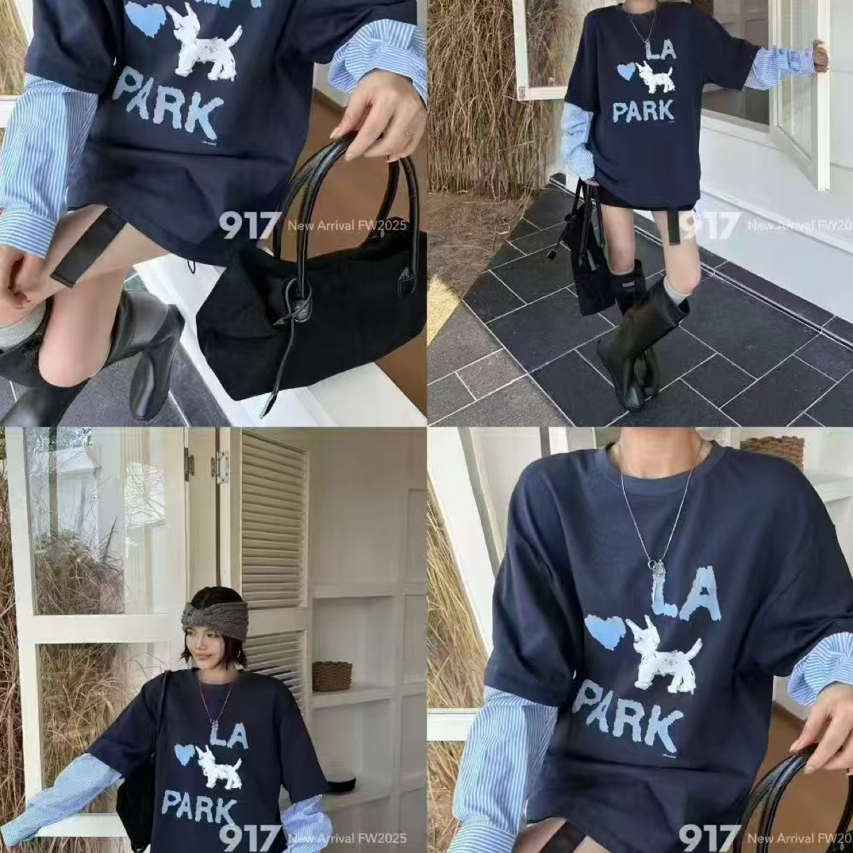 W阿薇-晓肥妖高品质衬衫拼假两件T