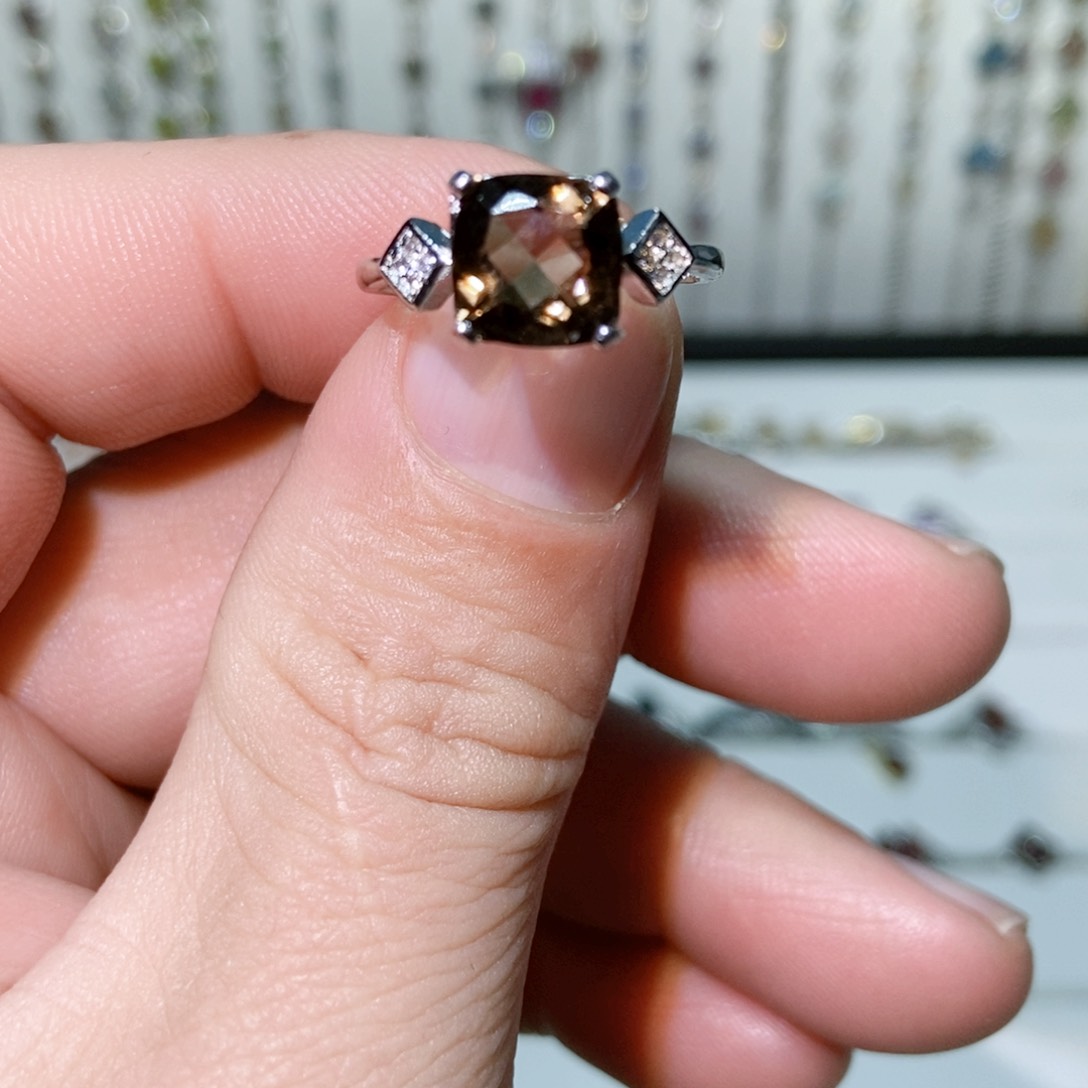 紫晶珠宝半成品9K金镶嵌