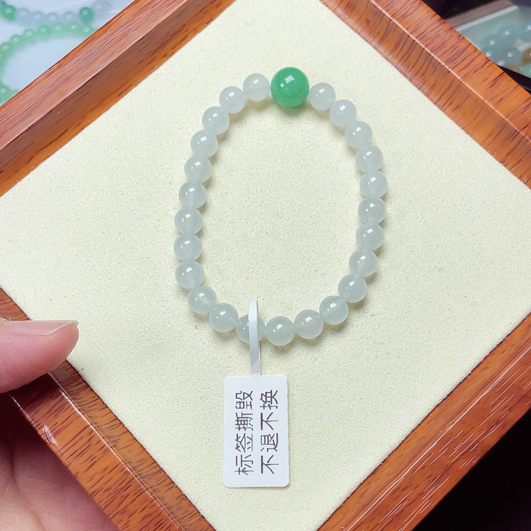 翡翠未镶嵌手链天然缅甸翡翠A货卡10-7