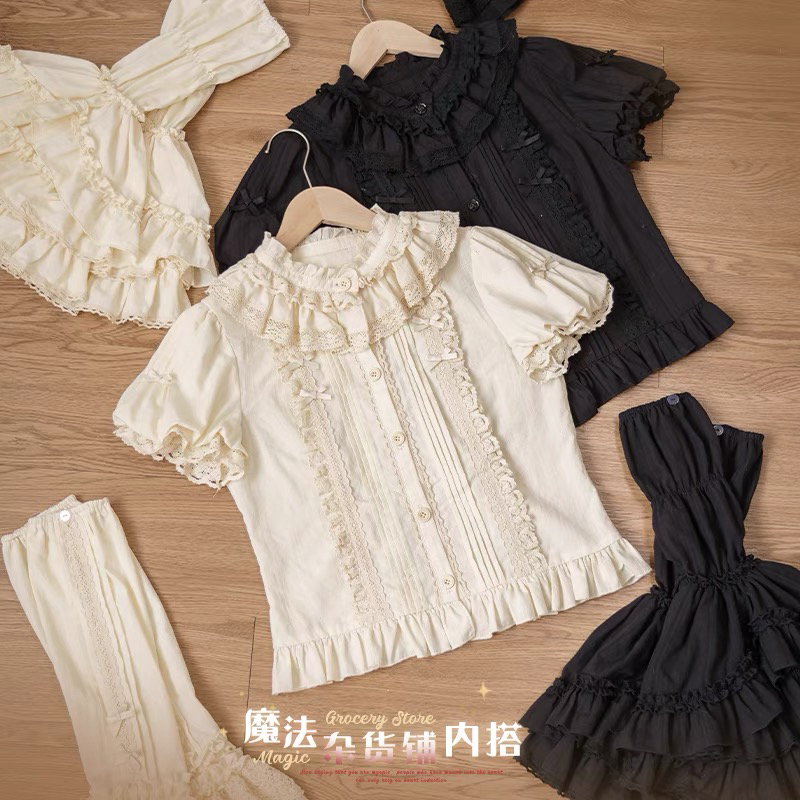 【魔法杂货铺内搭】现货秒发 原创姬袖可拆接袖百搭衬衫复古日常