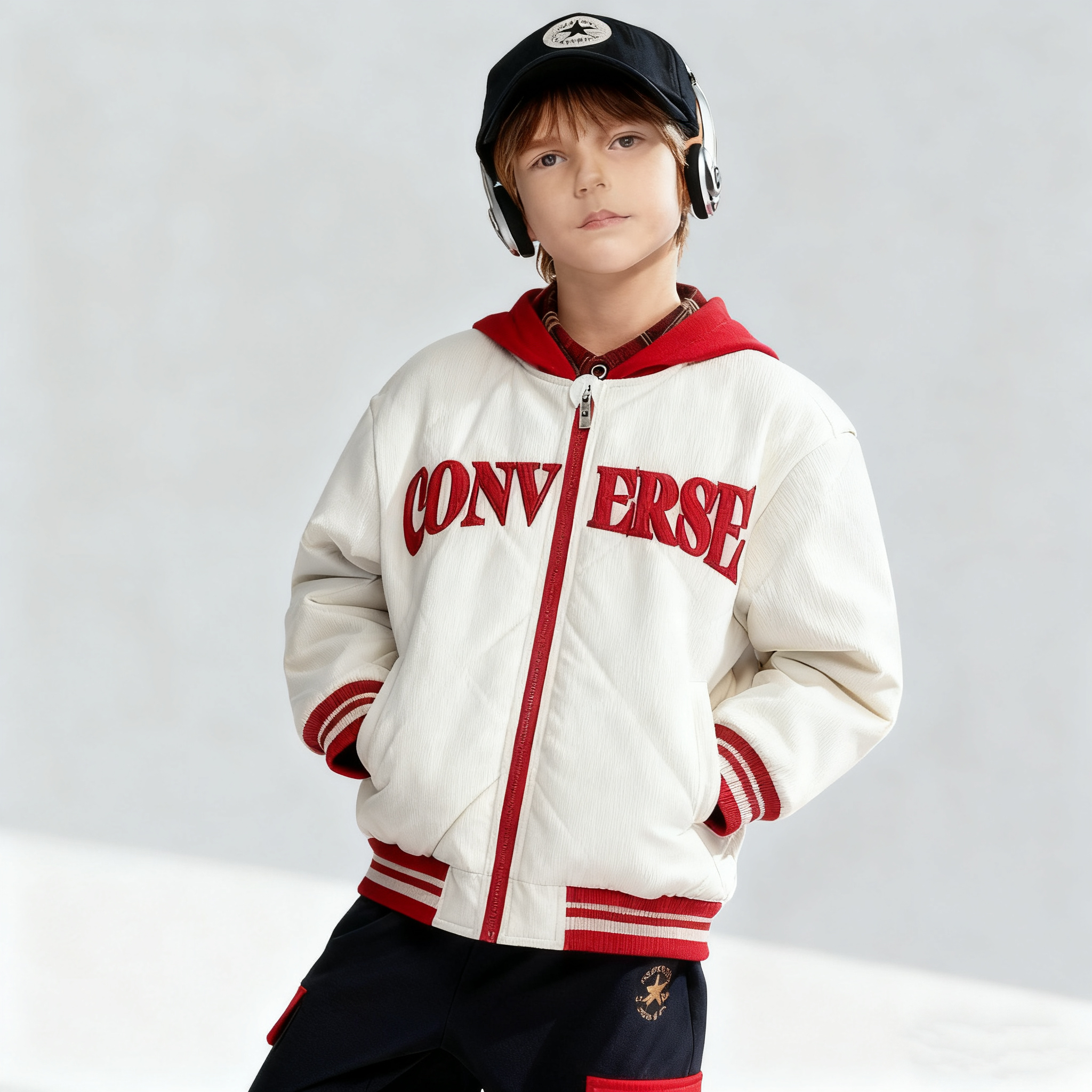 Converse匡威儿童童装棉服短款休闲保暖中大童冬季CNVN-LO-J361