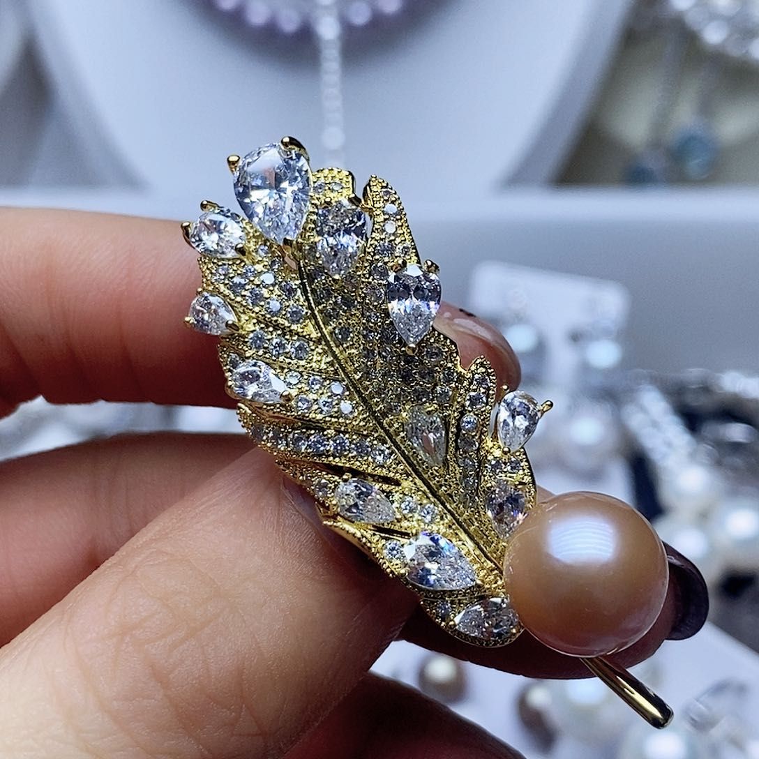 未镶嵌胸针淡水珍珠