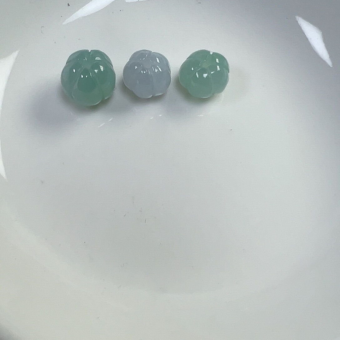 翡翠散珠杰**丝南瓜珠3个