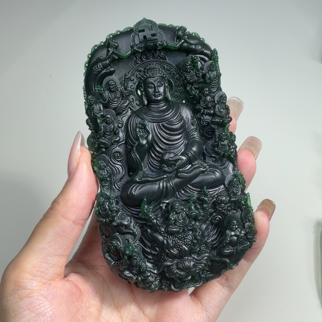 定制翡翠未镶嵌十八罗汉如来佛祖
