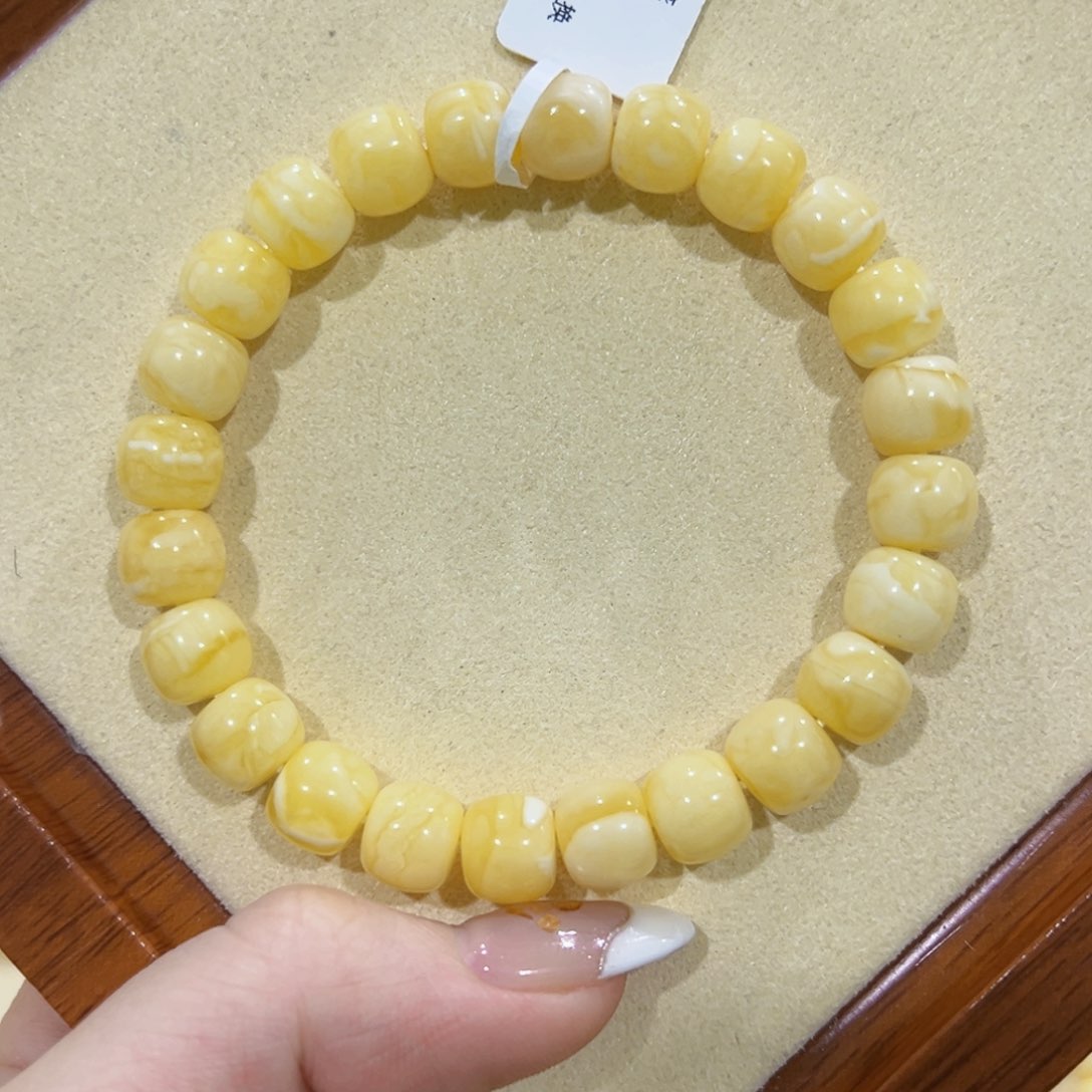 蜜蜡手链未镶嵌N***n9m白妖花