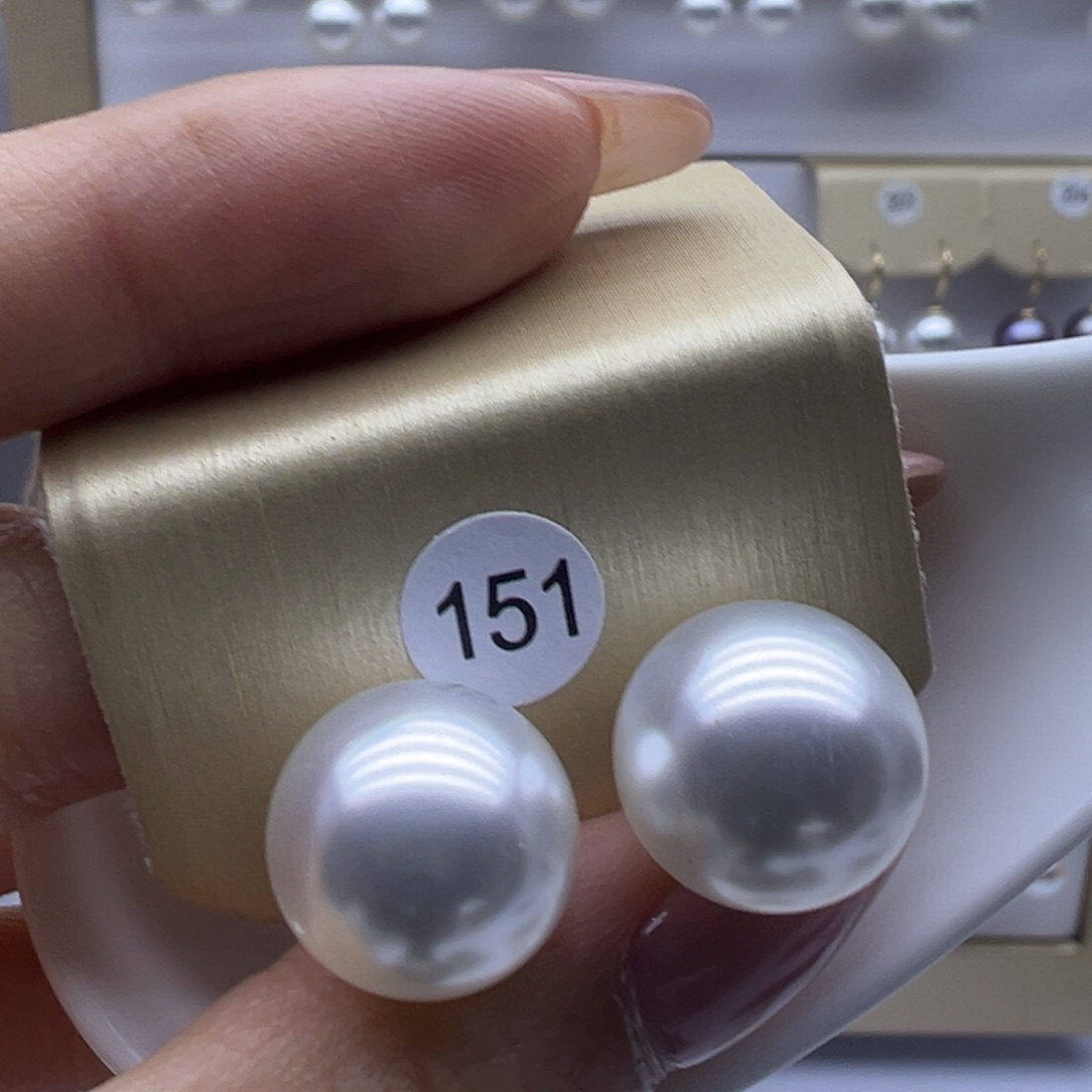 淡水珍珠耳饰18K金镶嵌