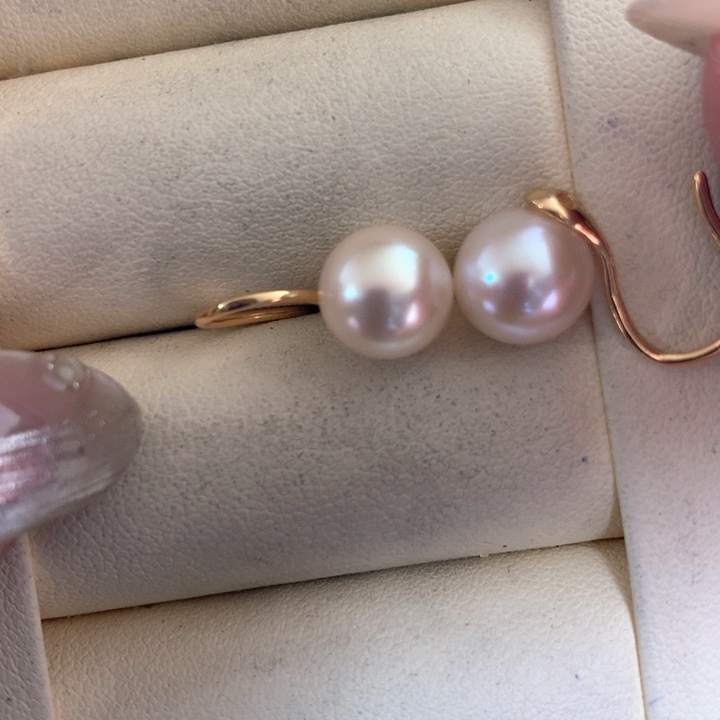 银S925镶嵌耳饰海水珍珠