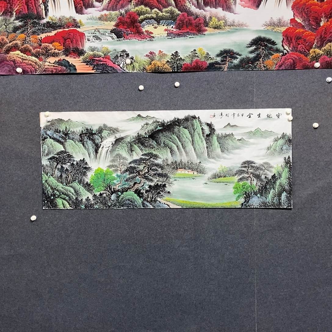 国画小六尺山水一副