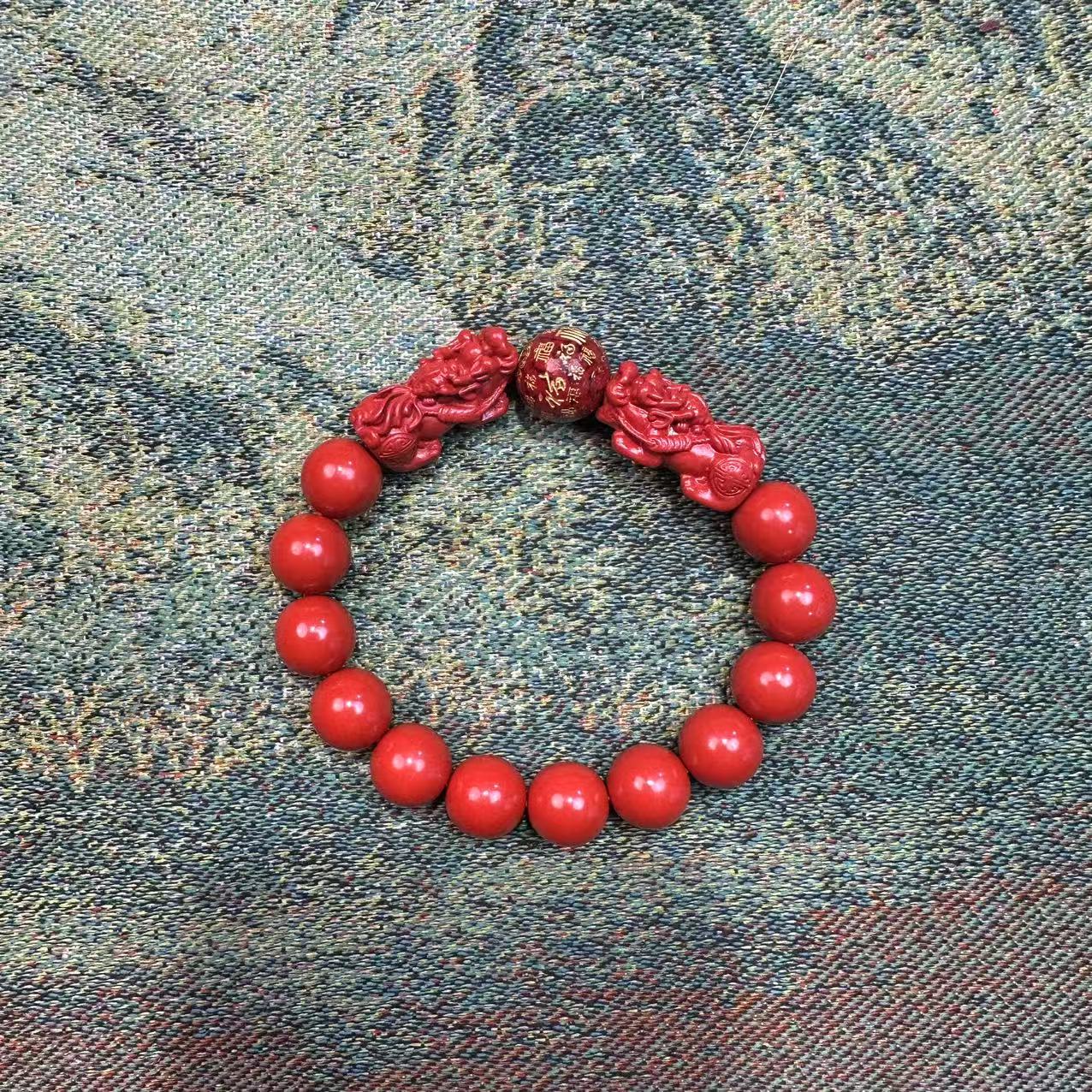 天然辰砂瑞哥专属辰砂手串貔貅D99911