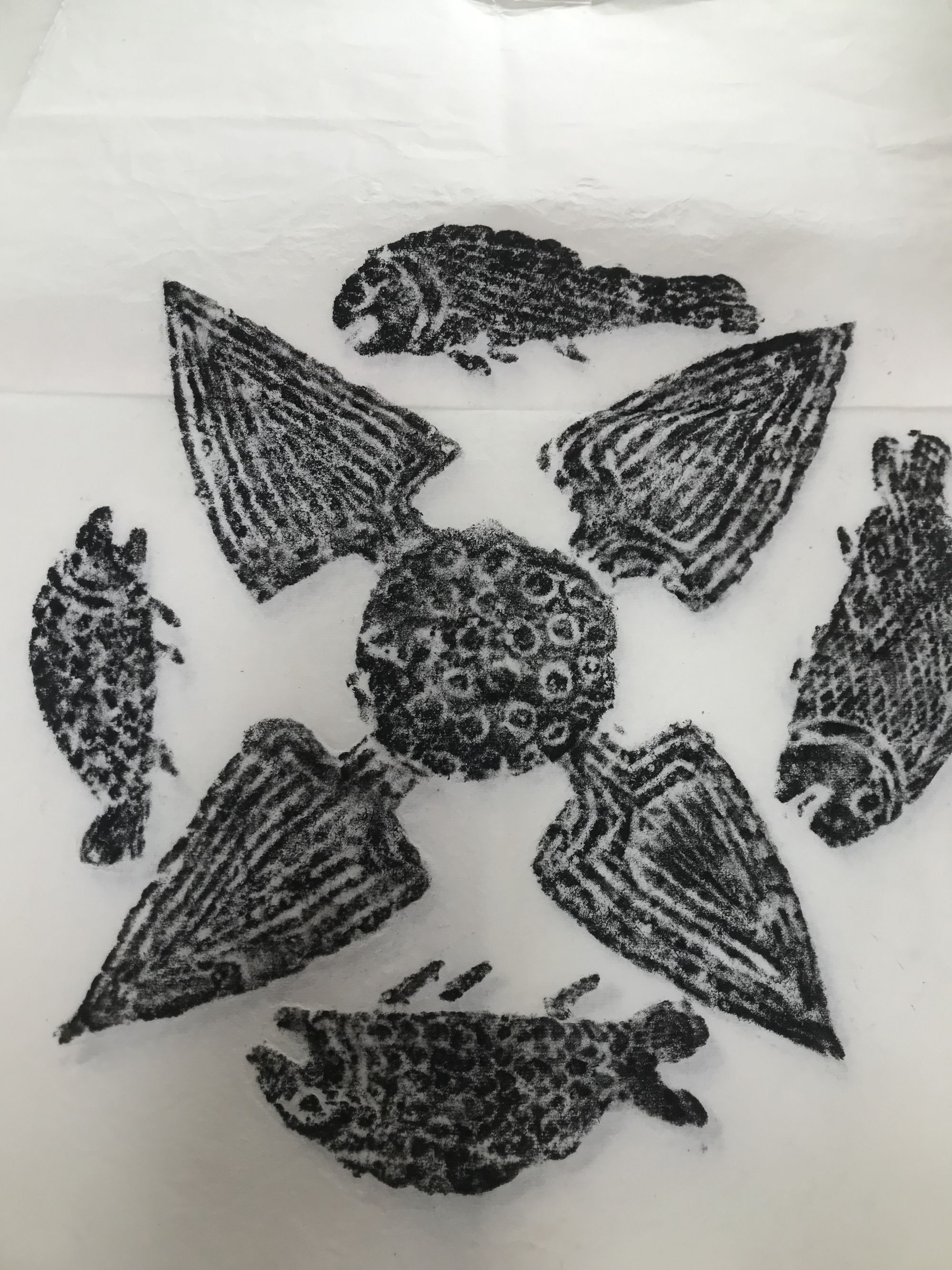 四鱼汉画像石拓片