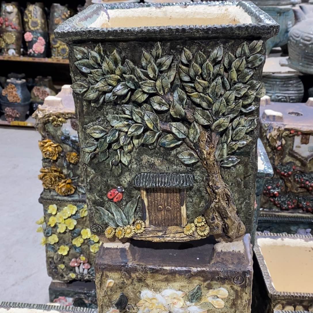 红陶青藤花器多肉花盆