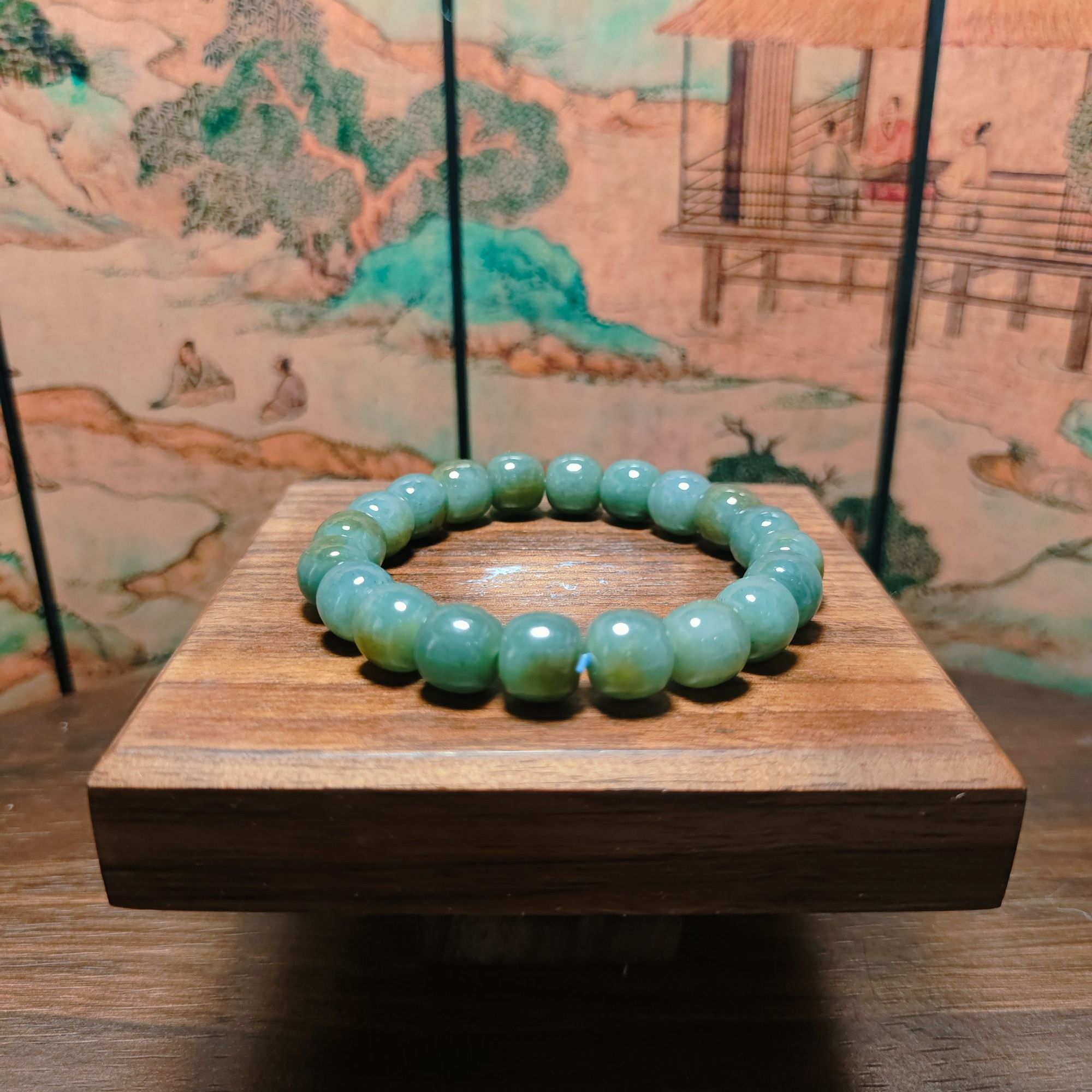 V和田玉桶珠手串（卡10）0148