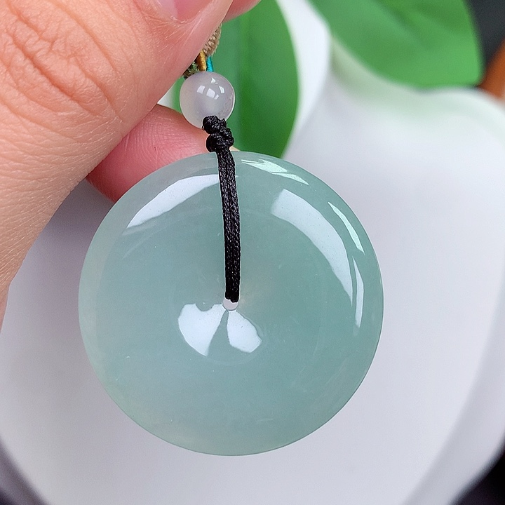 颈饰未镶嵌翡翠平安扣 33.2x5.8mm