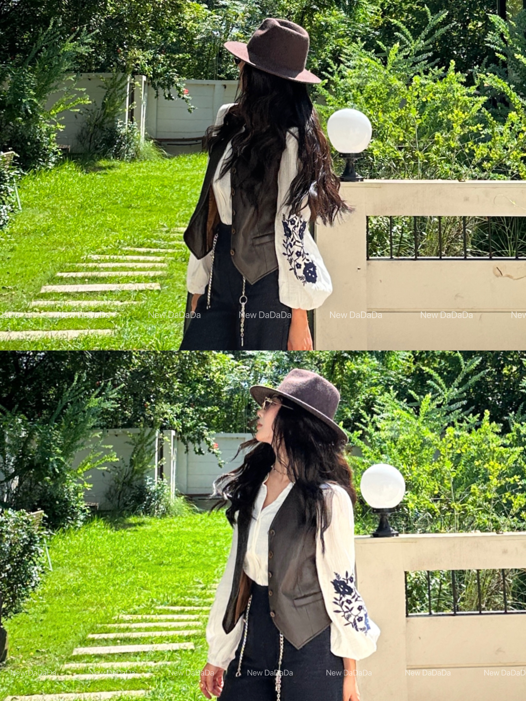 利达 NEW DADADA 复古美式不规则卡其色马夹女短款无袖马甲CGM968