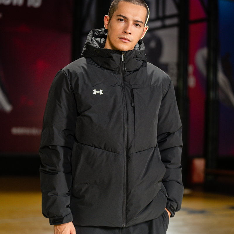 【上新】安德玛短款连帽羽绒服男女装冬季户外防风保暖外套运动上衣