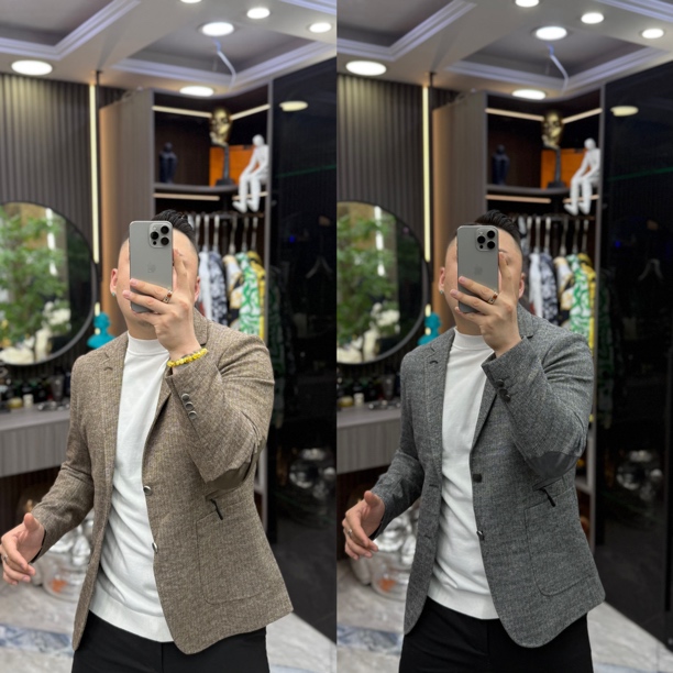 SH轻奢时尚高定男士雅痞商务刺绣单排扣休闲西服外套 8191