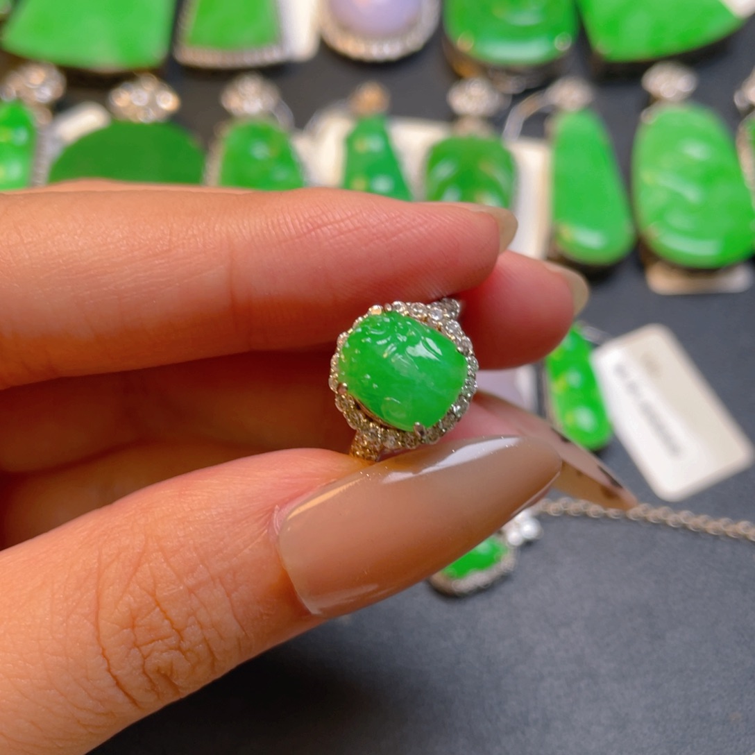 翡翠银S925镶嵌吊坠(不含链)