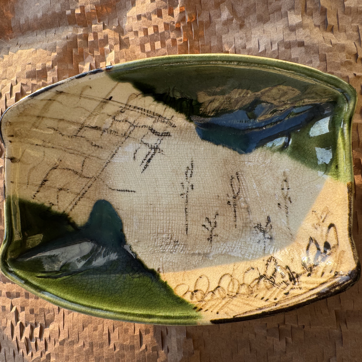 绿织布小碟子中古商品默认瑕疵no退no换