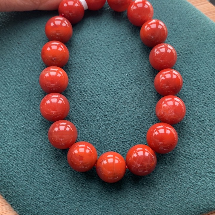 南红玛瑙瓦西牛血红12M合金