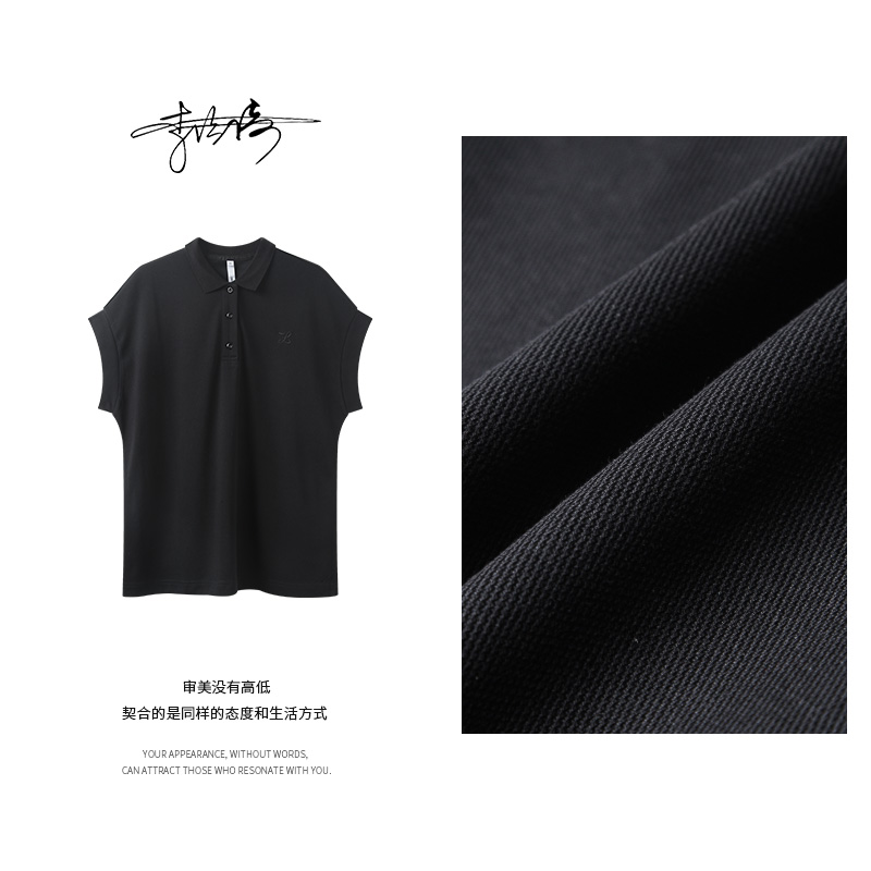 JIA YI |【会呼吸的Polo】翻领小飞袖桑蚕丝珠地棉PoloT恤