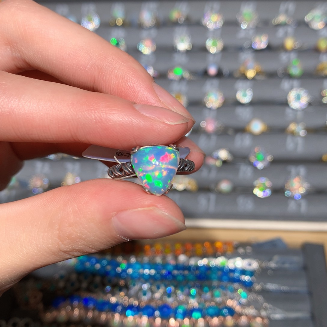 银S925镶嵌欧泊戒指t