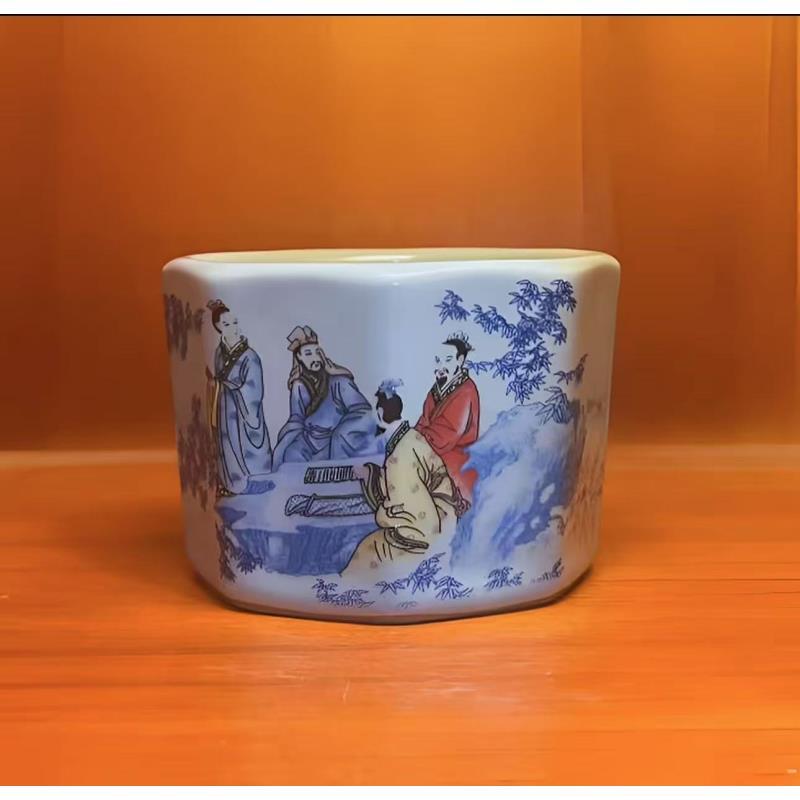 竹林七贤八方杯茶杯3113直筒陶瓷陶瓷主人杯手绘龙纹特惠
