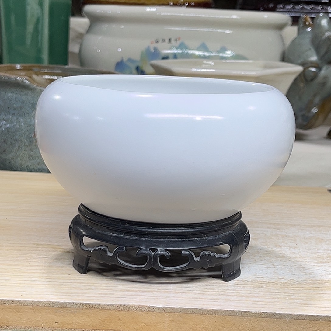 陶瓷绿植多肉微瑕花盆口径11.5-7.5打孔