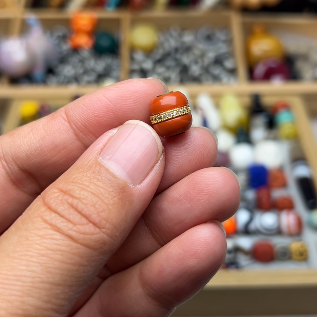 南红玛瑙10mm汉堡珠未镶嵌