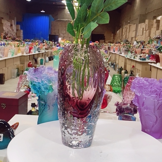 琉璃水晶花瓶高25厘米口径5厘米