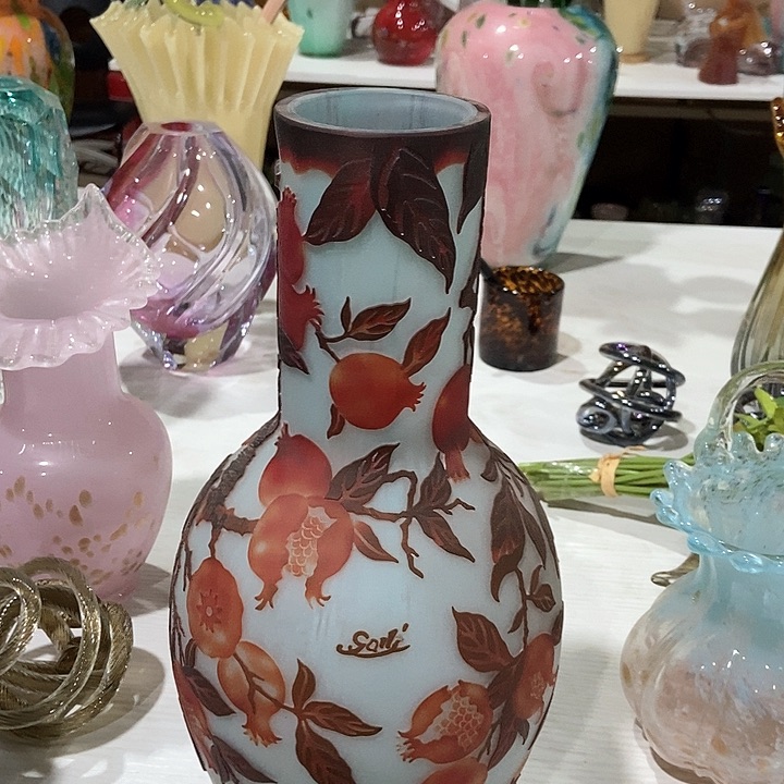 琉璃琉璃花瓶高36口5